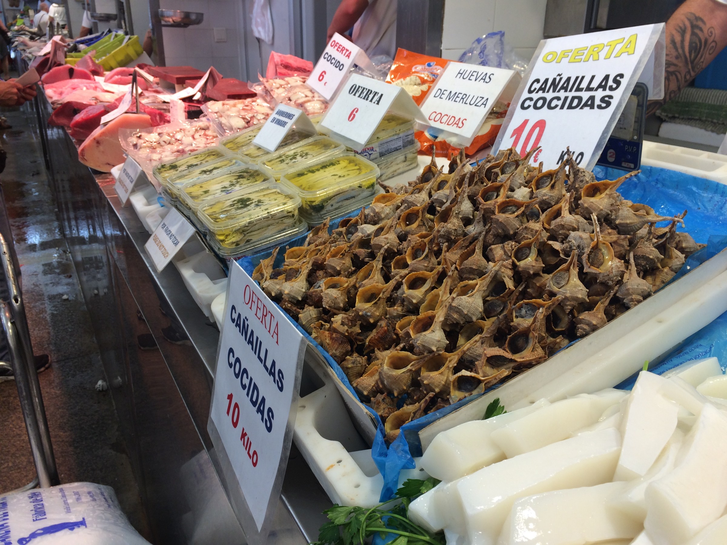 a box filled with different types of food on a table