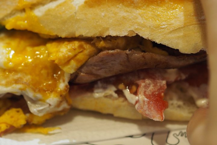 a close up of a sandwich on a plate