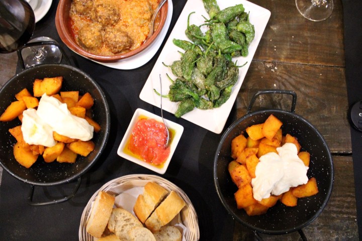 a bunch of food sitting on a table