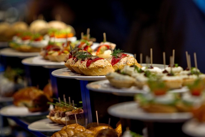 a close up of a plate of food on a table