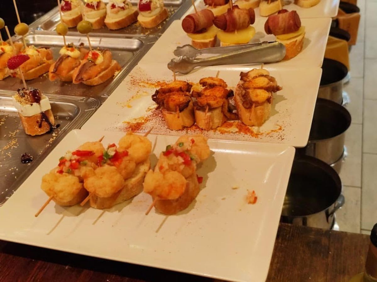 a bunch of food sitting on a counter