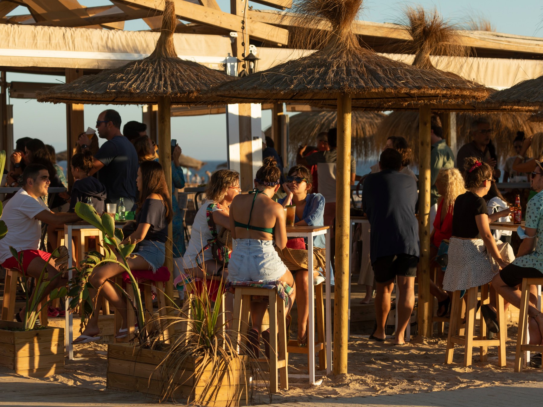 a group of people standing in front of a building