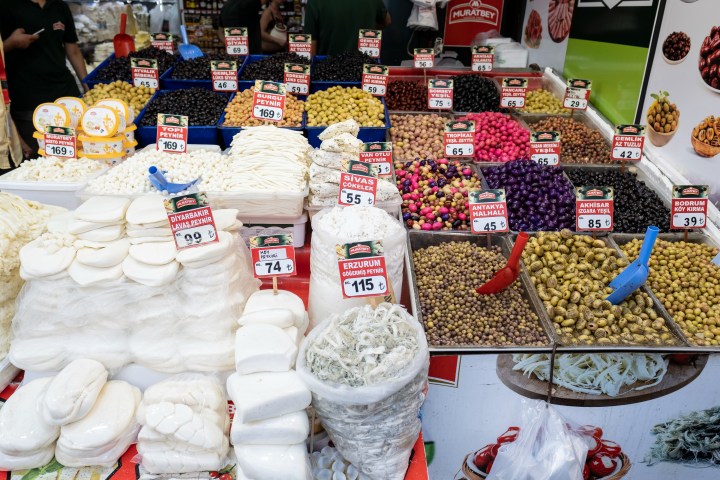 a store filled with lots of different types of food on a table