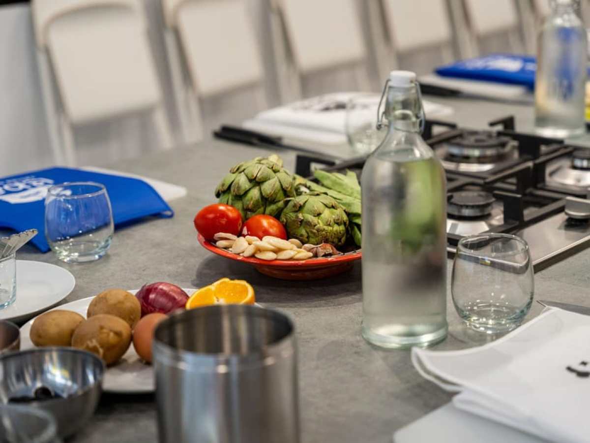 a bowl of food on a table