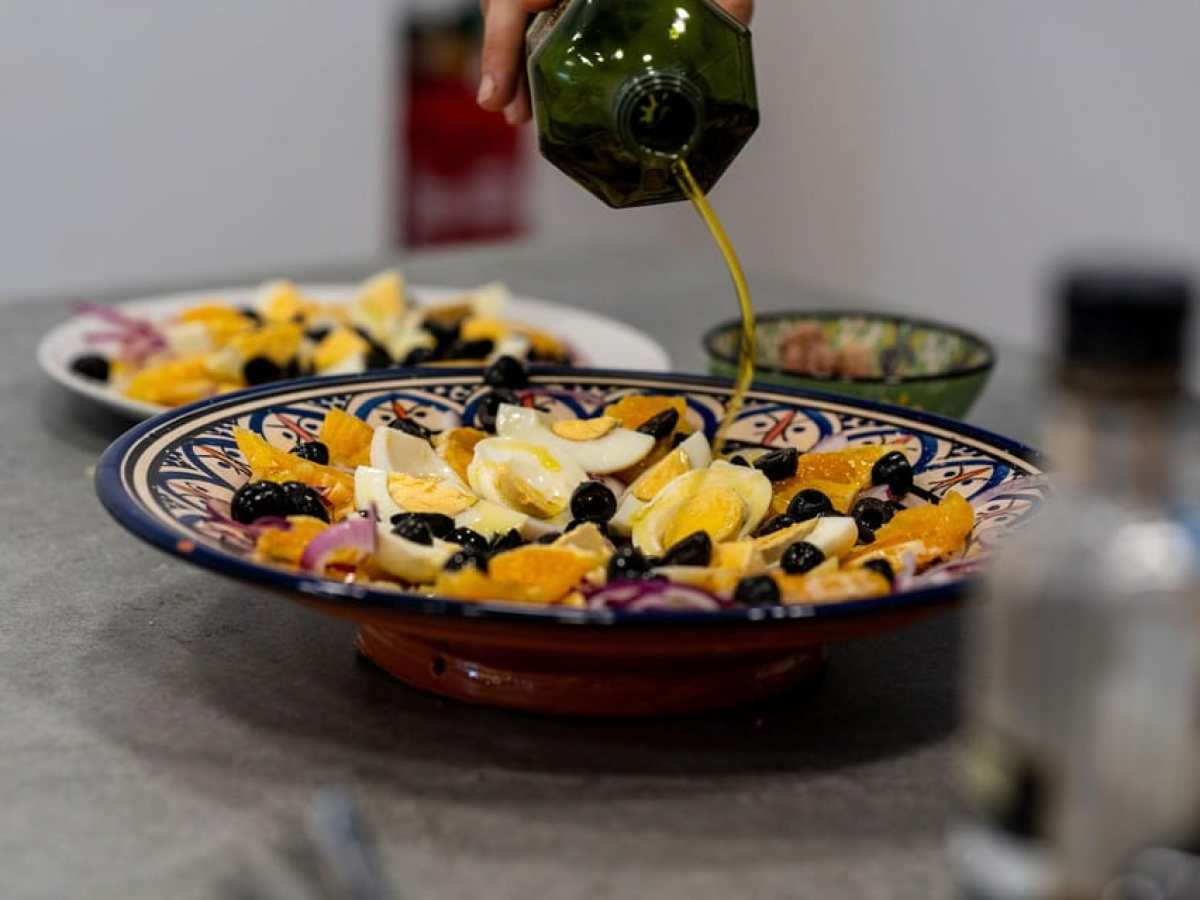 a bowl of food on a table