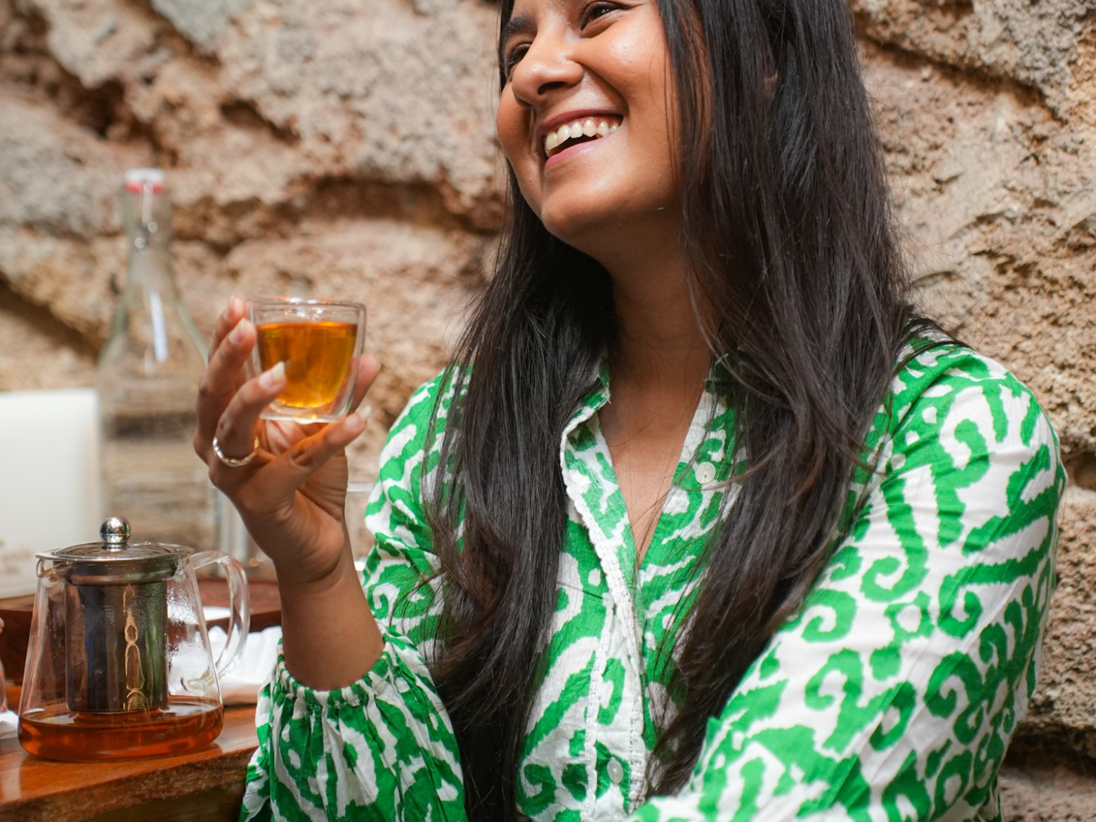 a woman smiling for the camera